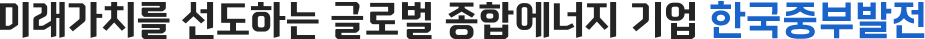 미래가치를 선도하는 글로벌 종합 에너지 기업 한국중부발전