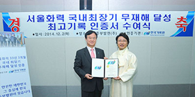 Seoul TPP's 'Longest Domestic Accident-Free Record' certified (period: Nov. 7, '80 ~ Jan. 14, '14)