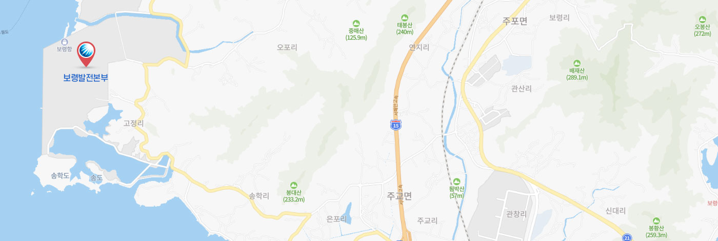 보령발전본부 찾아오시는 길 지도