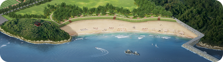 Blueprint of the restoration of Dongbaekjeong Beach